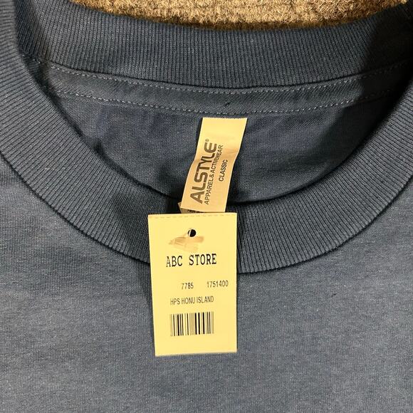 New w/ Tag Alstyle T Shirt Men's M Blue 100% Cotton Honolulu Hawaii ABC Store - Picture 3 of 7